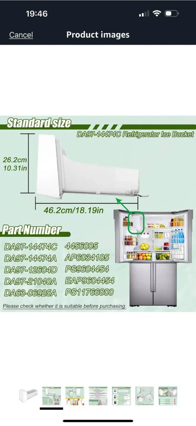🧊 Knockocie Ice Bucket DA97-14474C / DA97-14474A — Compatible image indicator(3)