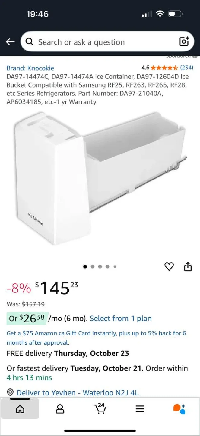 🧊 Knockocie Ice Bucket DA97-14474C / DA97-14474A — Compatible thumbnail