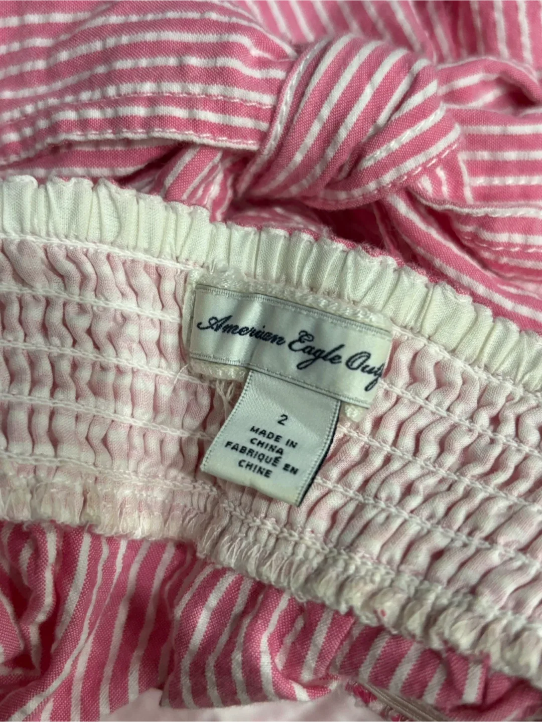 American Eagle Pink Striped Sundress - Size 2 image indicator(4)