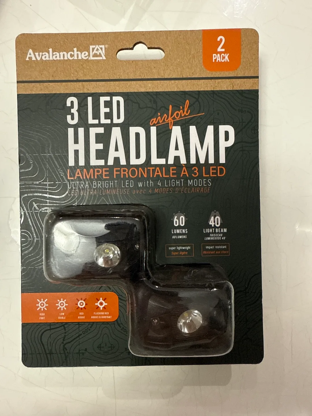 🥕New Avalanche 3 LED Headlamp 2-Pack thumbnail
