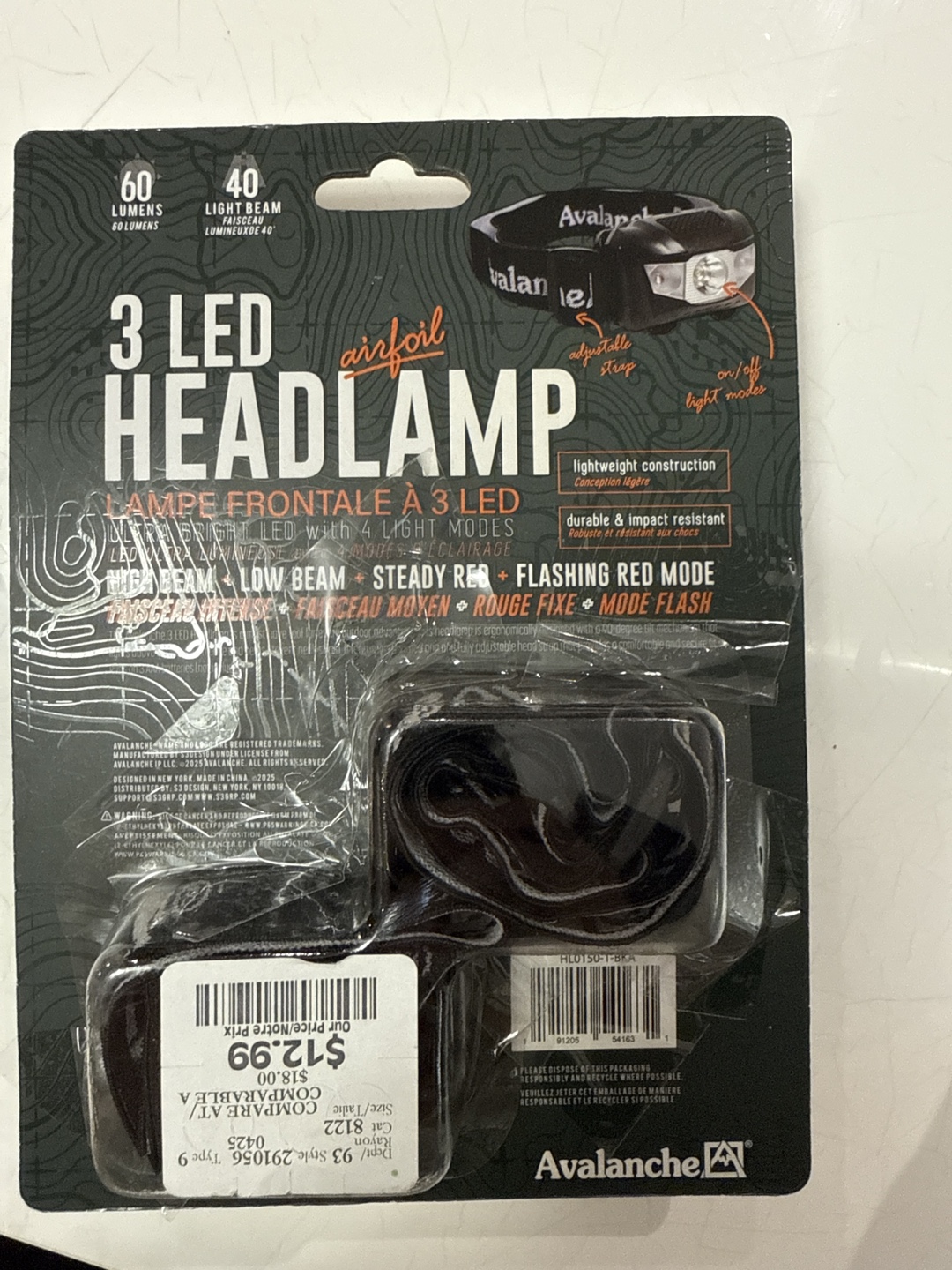 🥕New Avalanche 3 LED Headlamp 2-Pack - photo 2