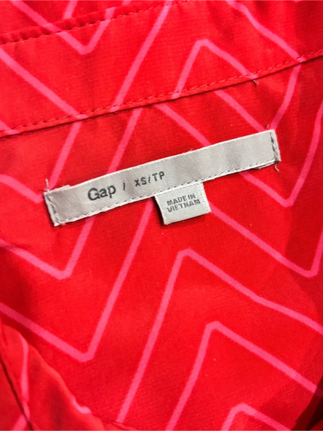 Gap Red Chevron Shirt Dress - XS image indicator(2)