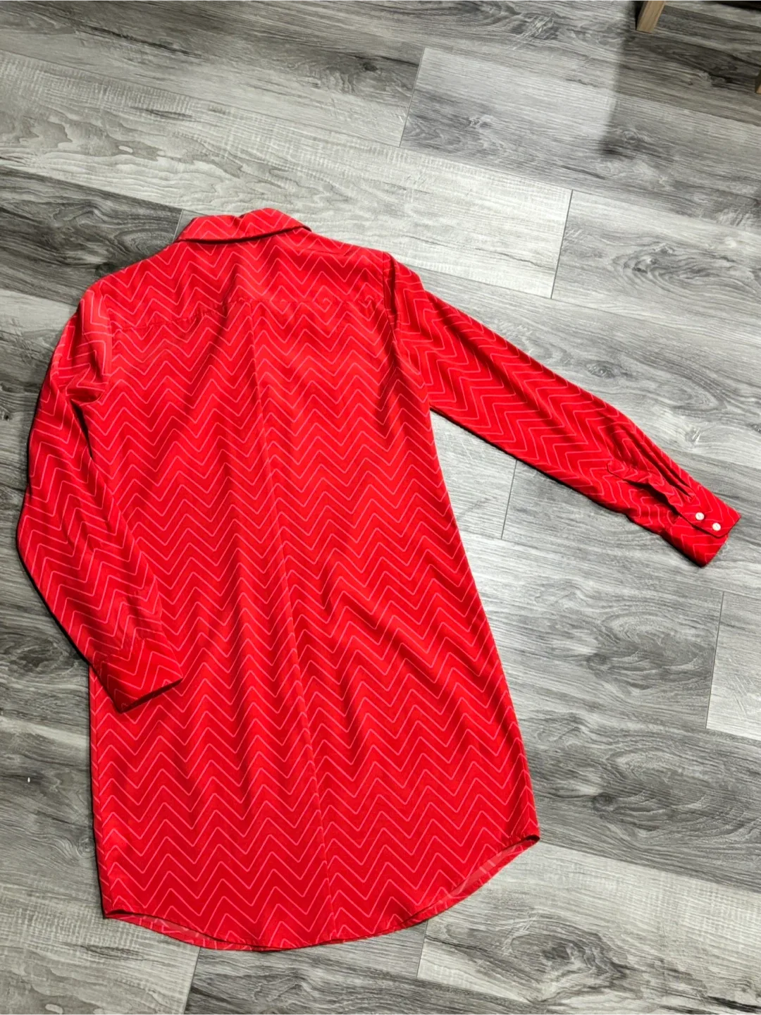 Gap Red Chevron Shirt Dress - XS image indicator(3)