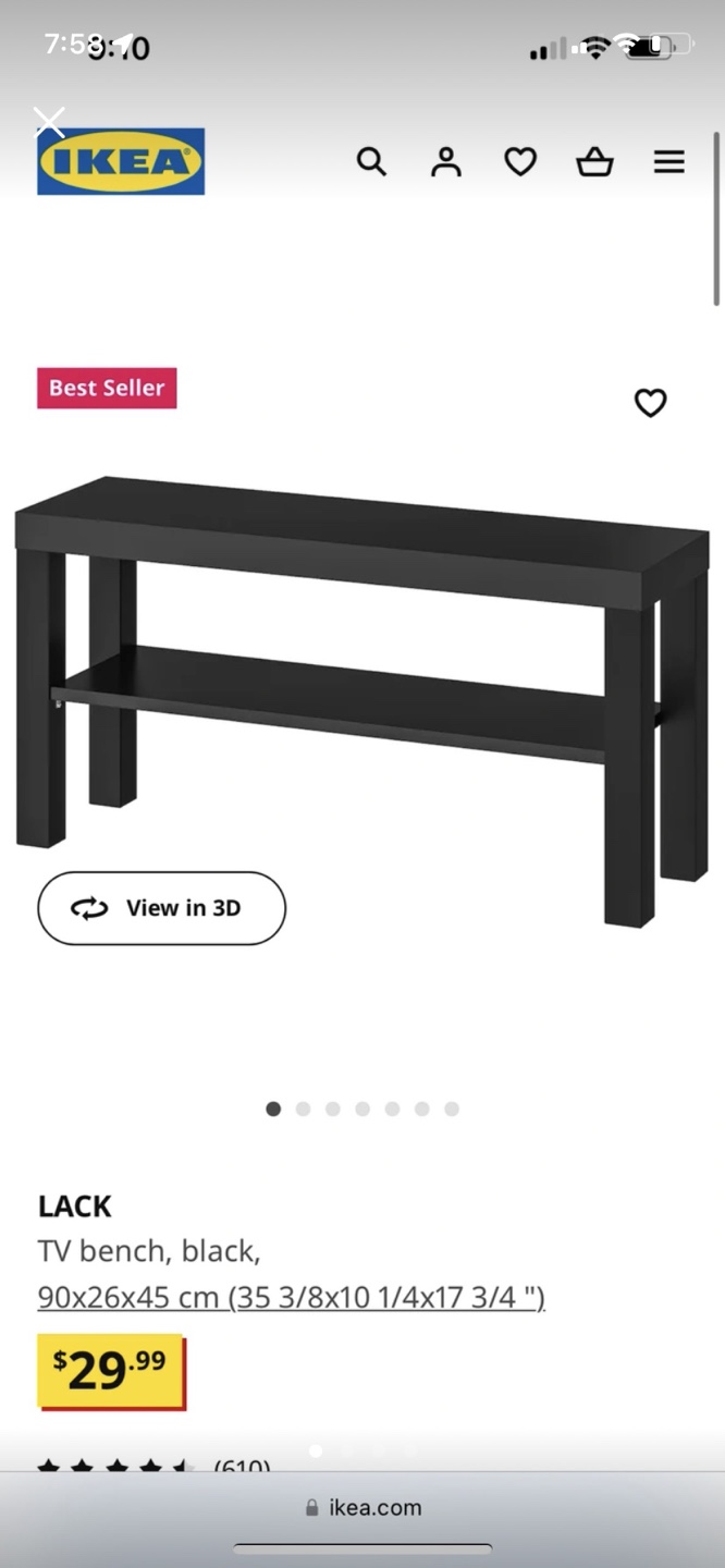 IKEA Lack TV Bench - Black - photo 3