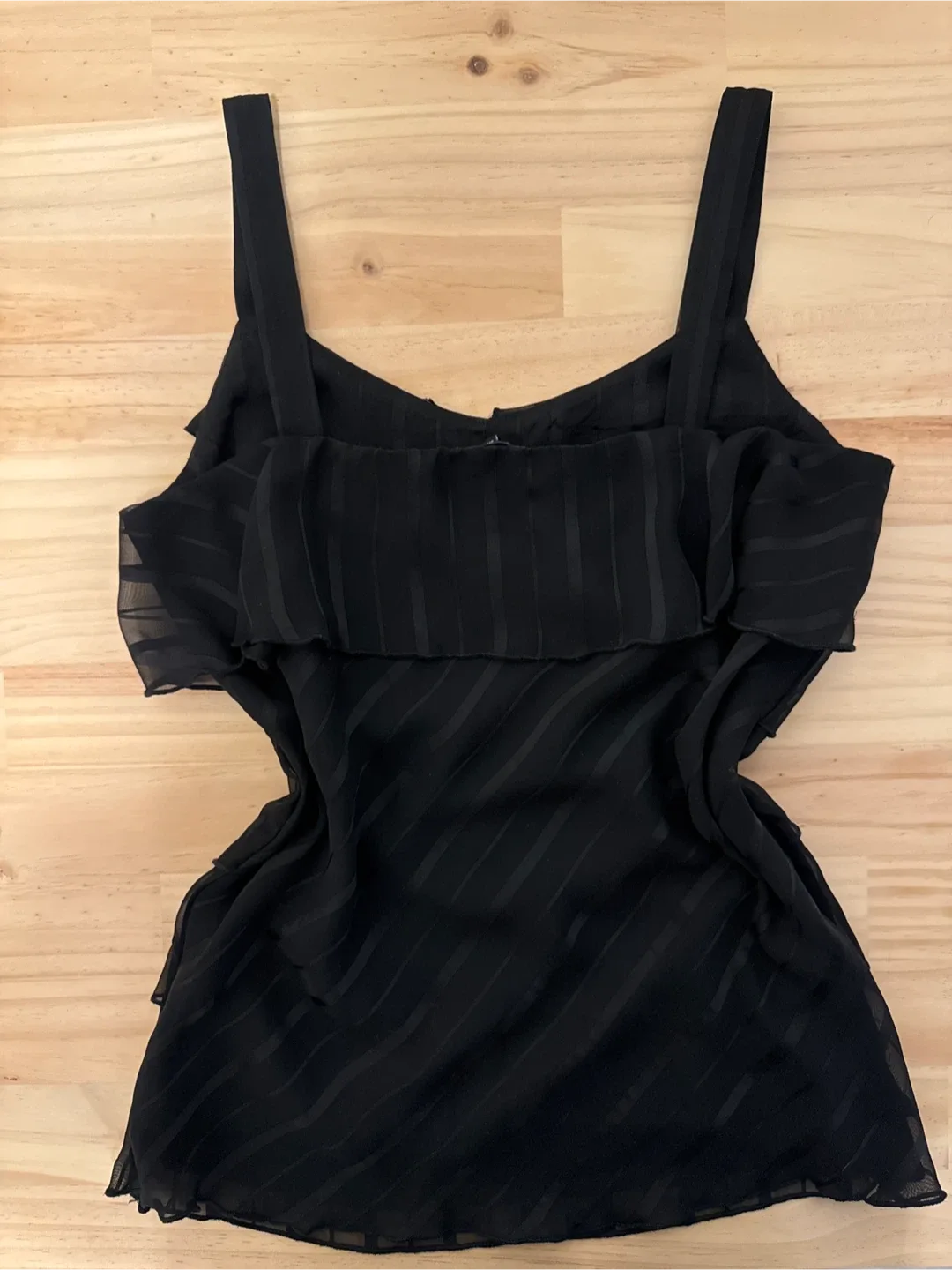 Ispirri Black Ruffle Tank Top - Size S image indicator(2)