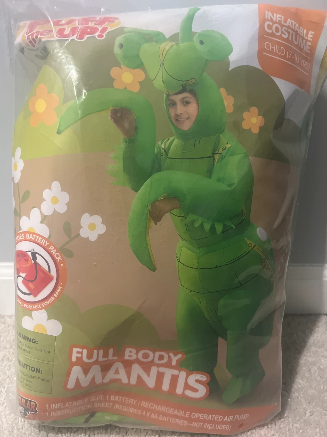 Full Body Mantis Inflatable Costume (Child 7-10 Yrs)