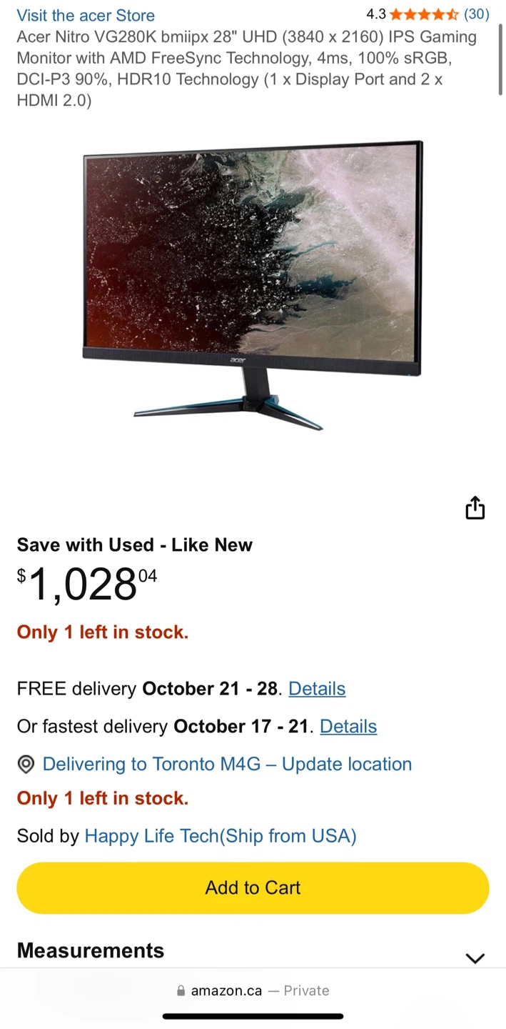Acer Nitro VG280K 28