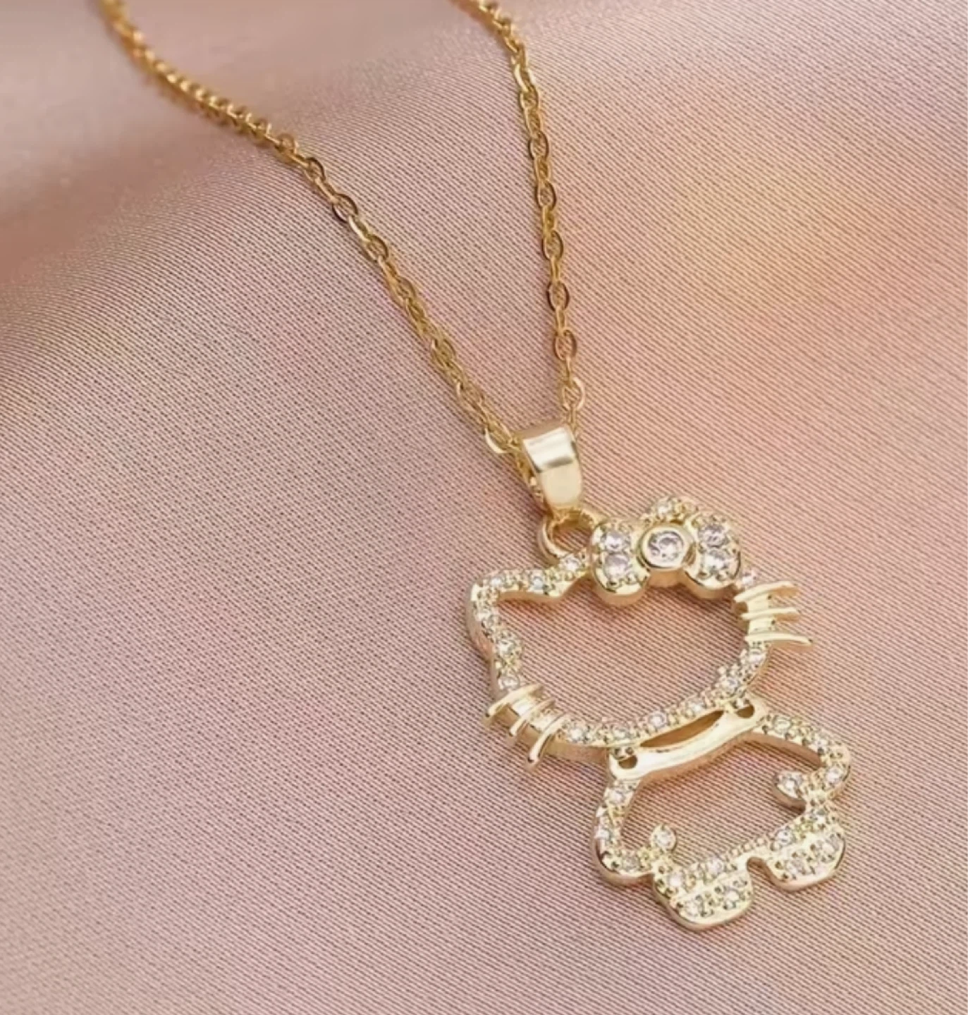 18K Gold Plated Hello Kitty Gold Necklace $26