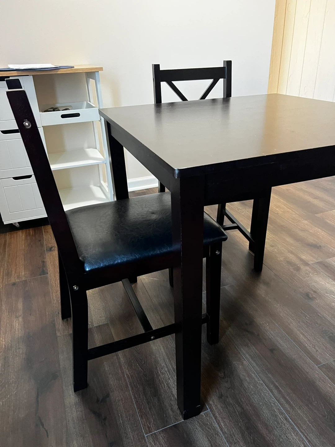 Black Square Dining Table with 2 Chairs - photo 4