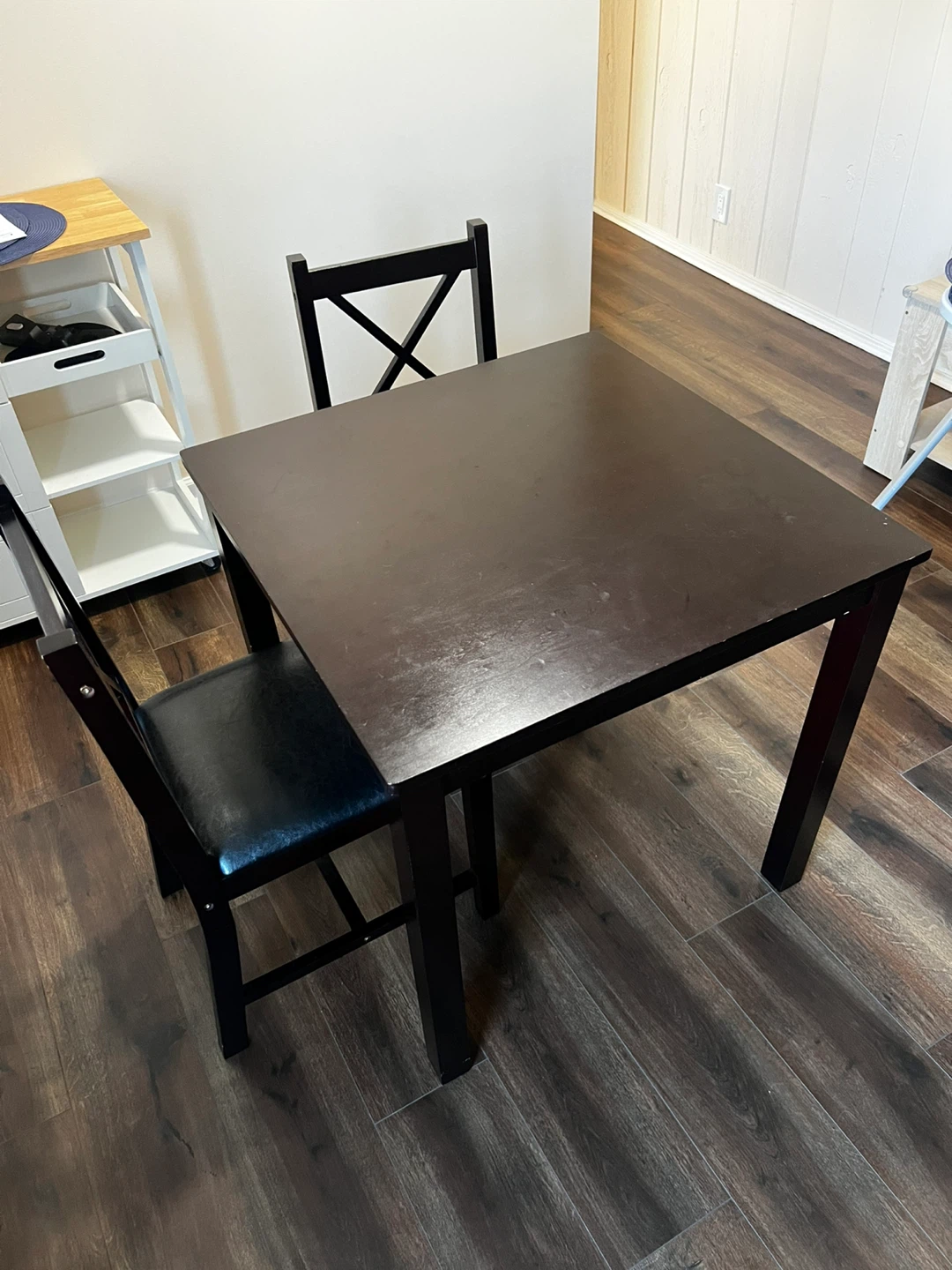 Black Square Dining Table with 2 Chairs