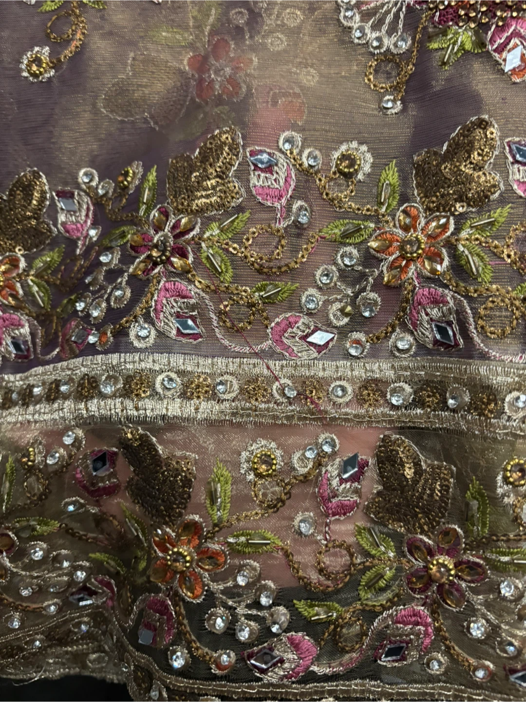 Unstitched Punjabi Suit Purple, Party Wear - photo 4
