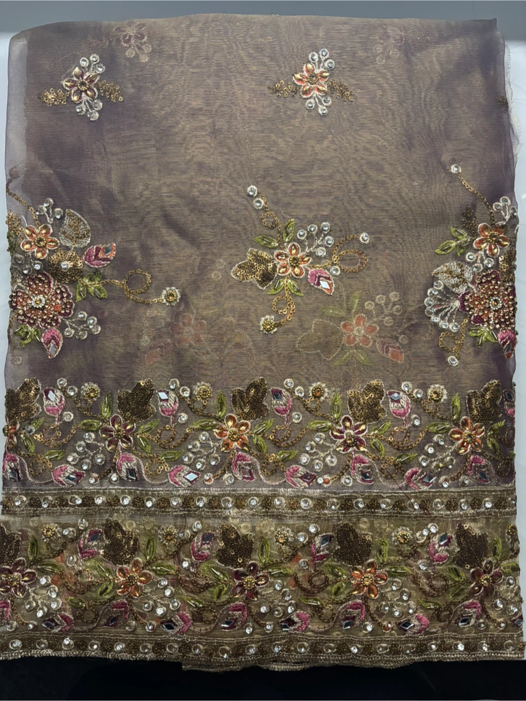 Unstitched Punjabi Suit Purple, Party Wear - photo 2