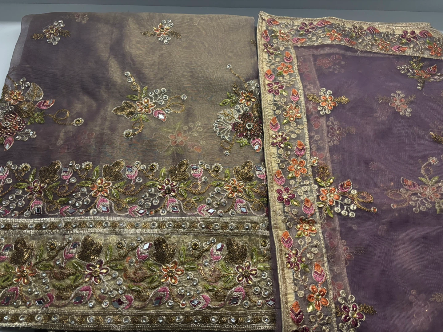 Unstitched Punjabi Suit Purple, Party Wear
