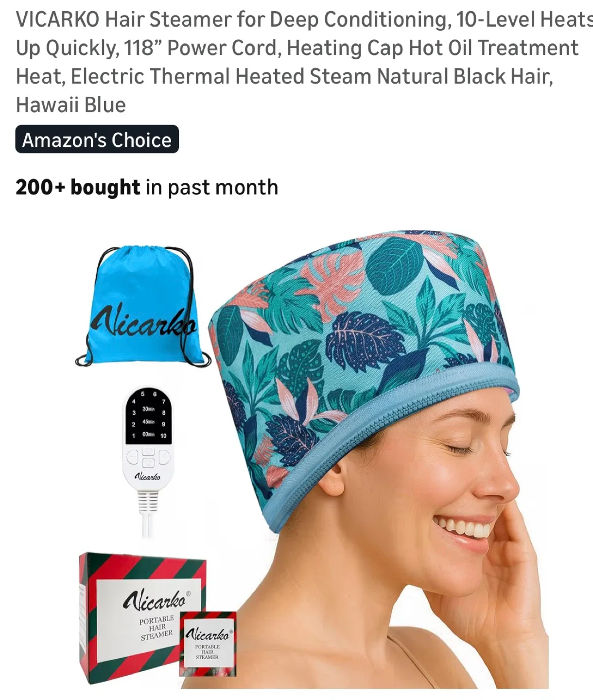 VICARKO Hair Steamer Hawaii Blue image indicator(3)