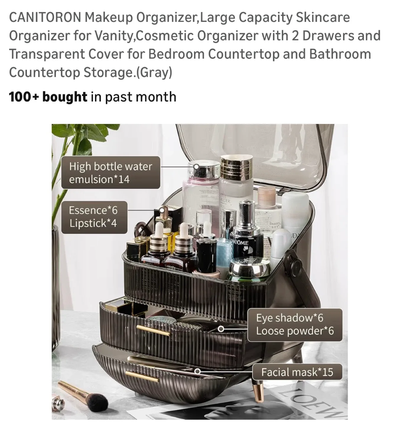 CANITORON Makeup Organizer - Large Capacity image indicator(5)