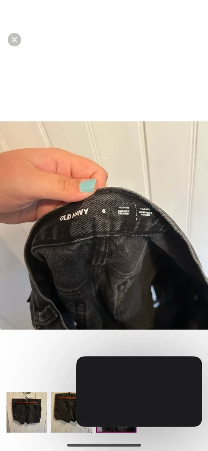 Old Navy Black Denim Shorts - Size 6 image indicator(3)