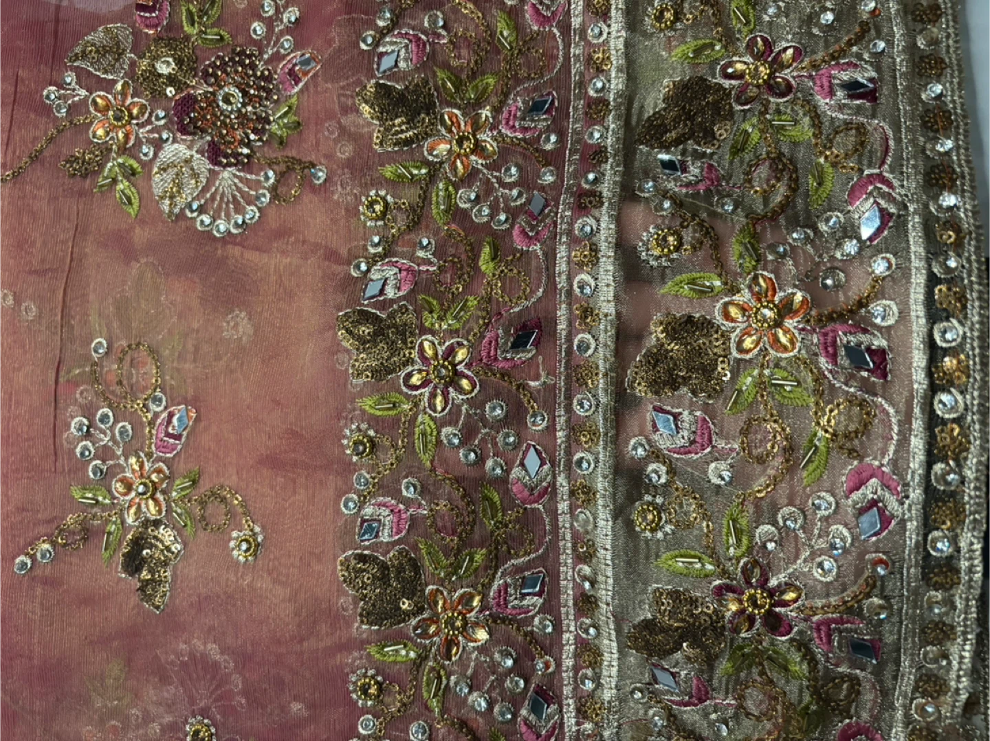 Unstitched Punjabi Suit Pink, Party Wear - photo 4