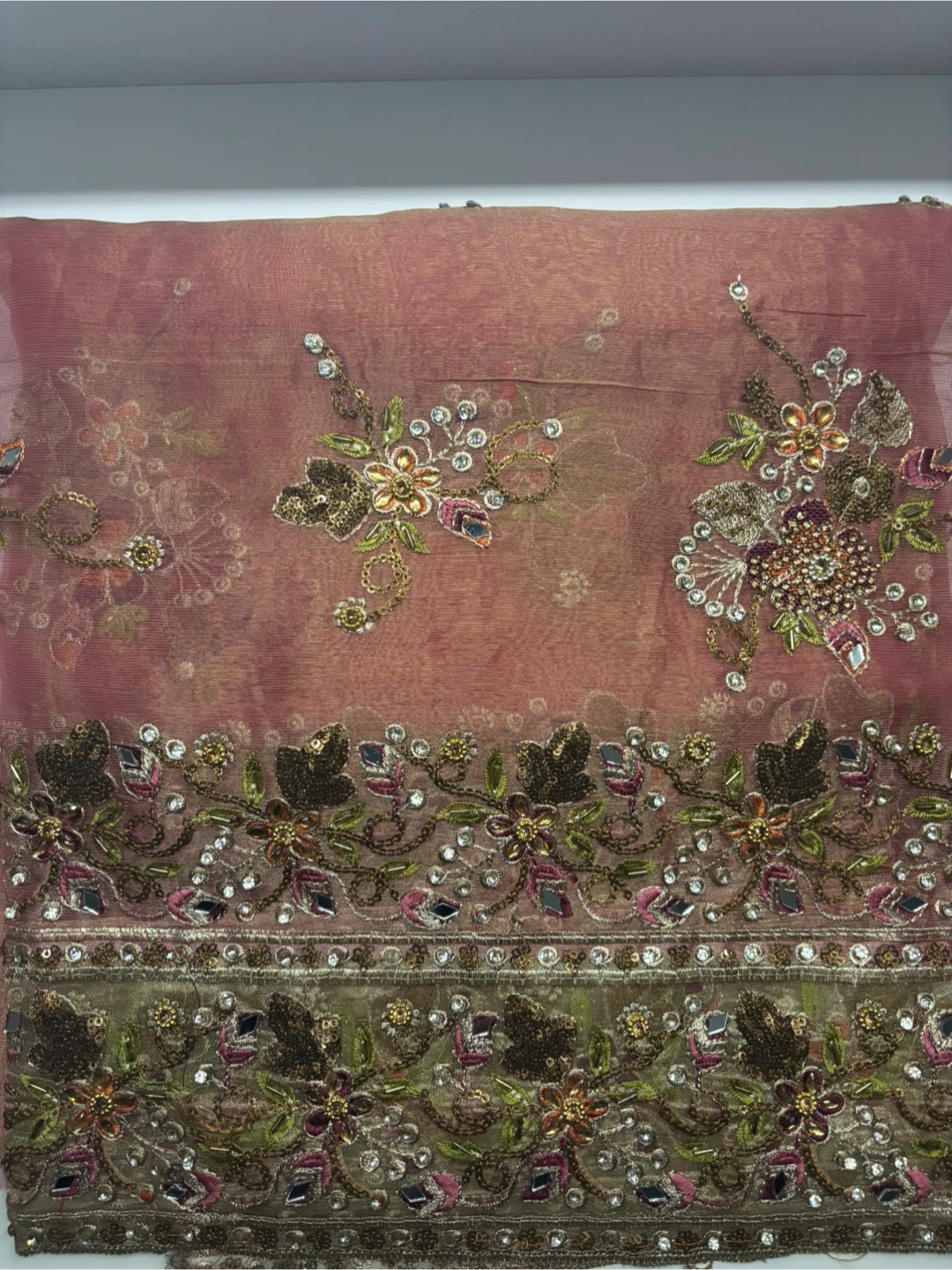Unstitched Punjabi Suit Pink, Party Wear - photo 2