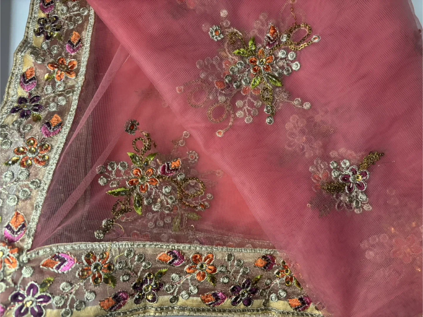 Unstitched Punjabi Suit Pink, Party Wear image indicator(3)