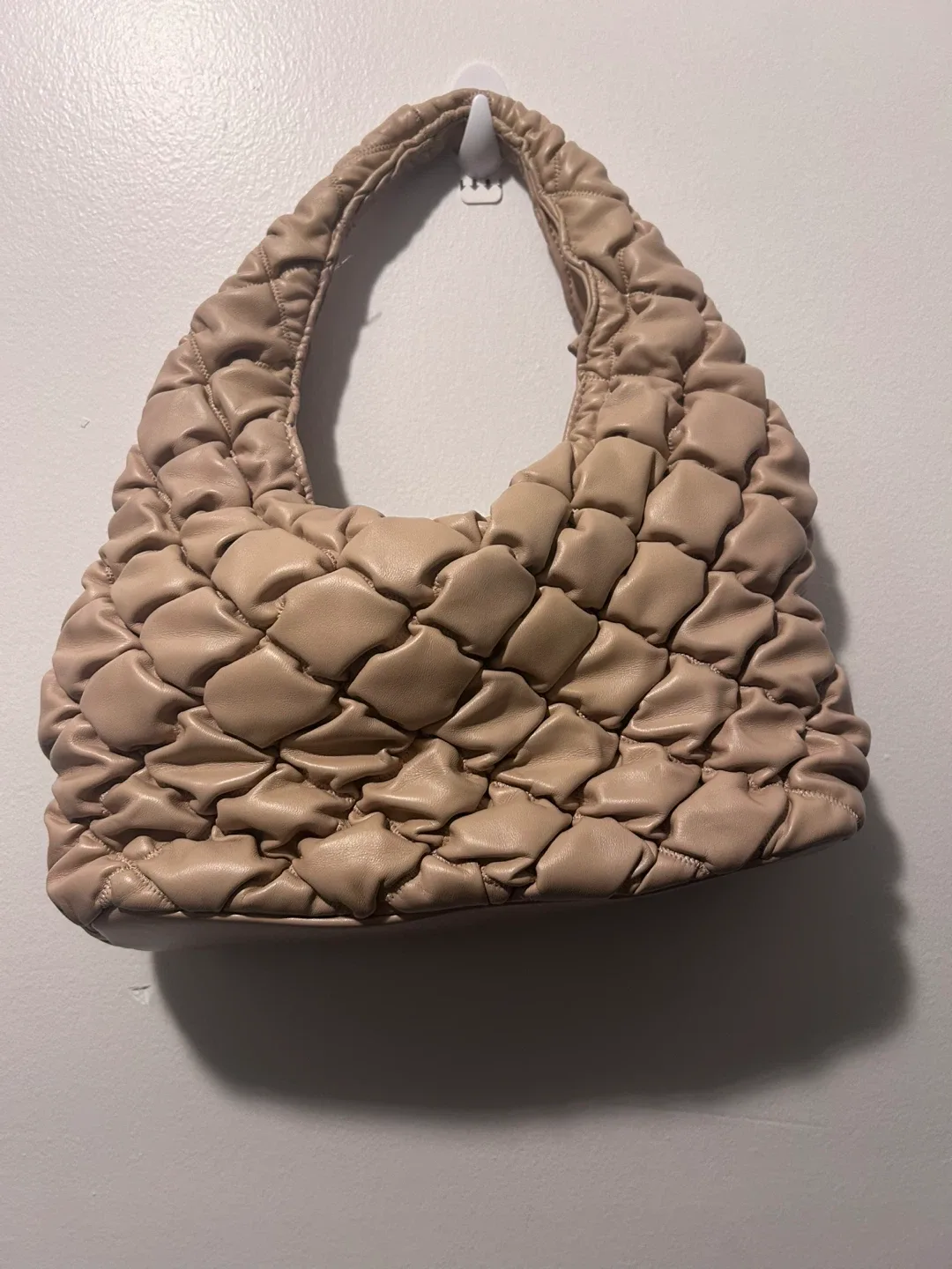 Beige Quilted Shoulder Bag thumbnail