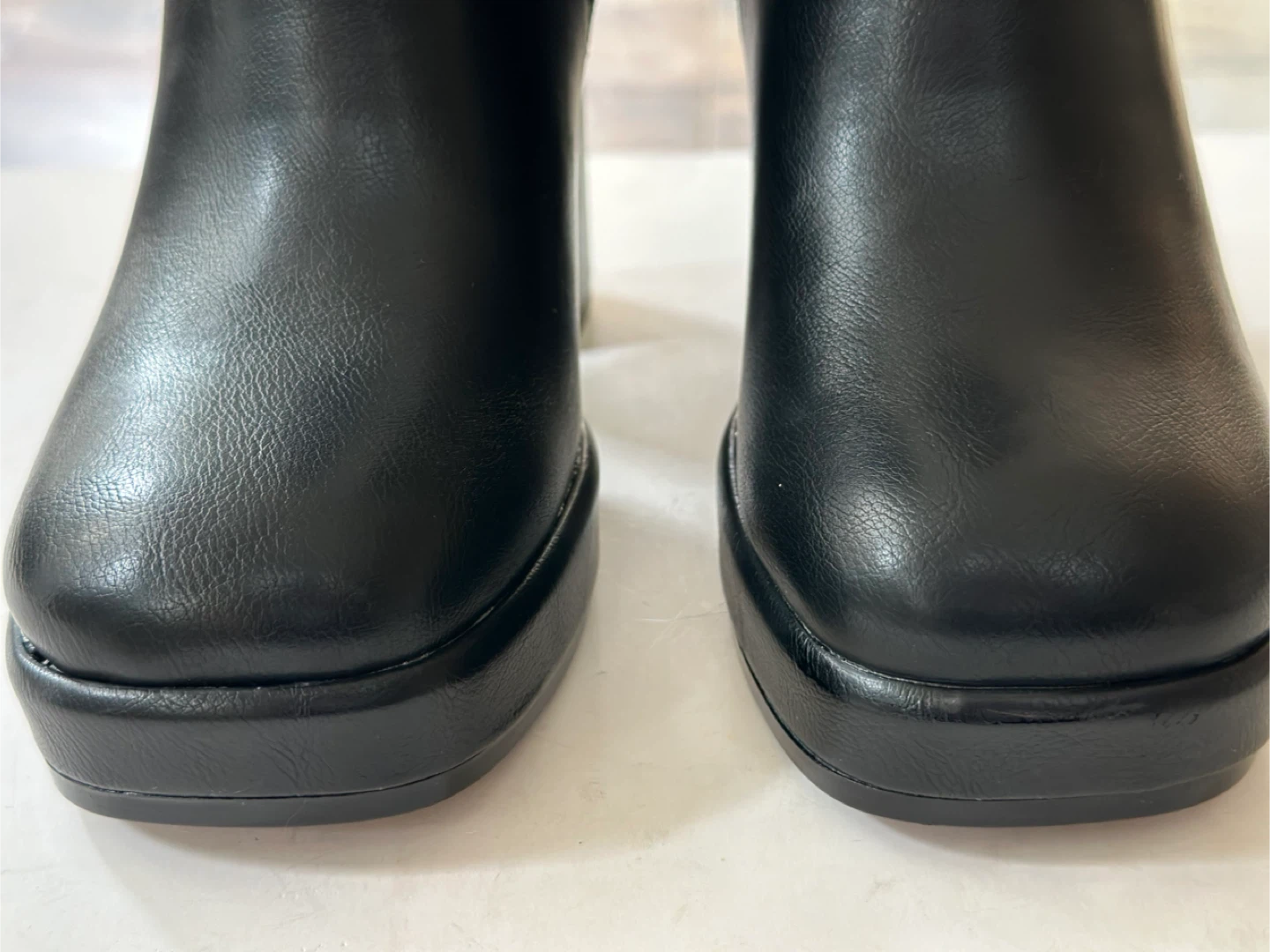 BNIB Vegan Black Platform Ankle Boots - Size 9 - photo 2