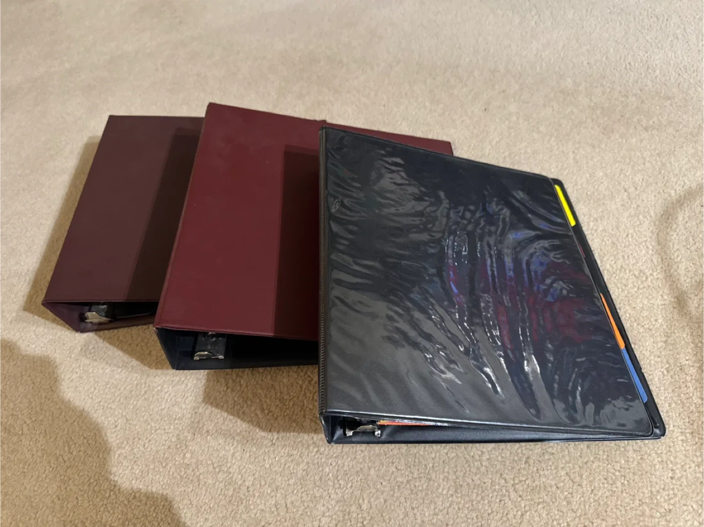 Three Ring Binders - Burgundy and Black