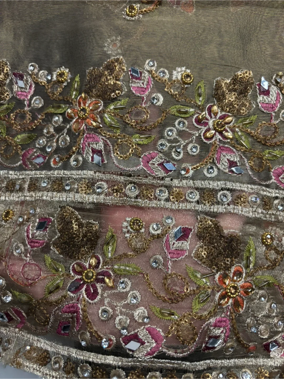 Unstitched Punjabi Suit Brown, Party Wear image indicator(4)