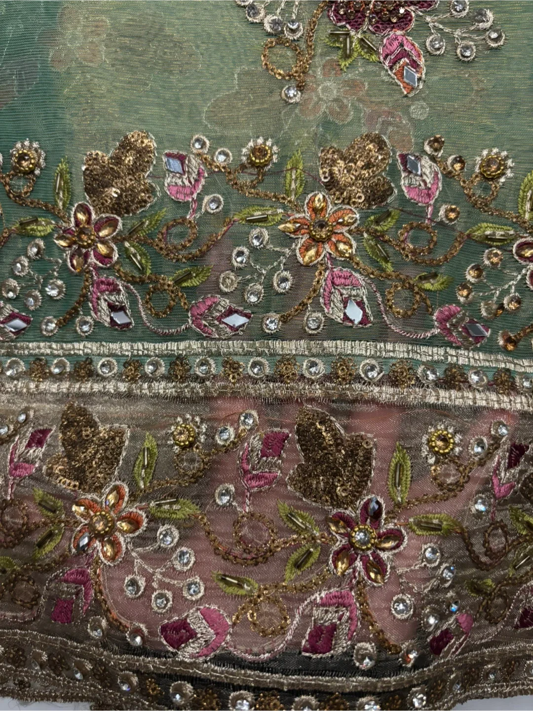 Unstitched Punjabi Suit Turquoise, Party Wear image indicator(4)