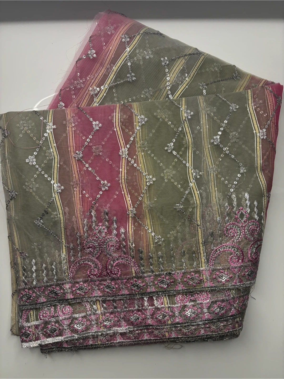 Unstitched Punjabi Suit Pink Party Wear - photo 3