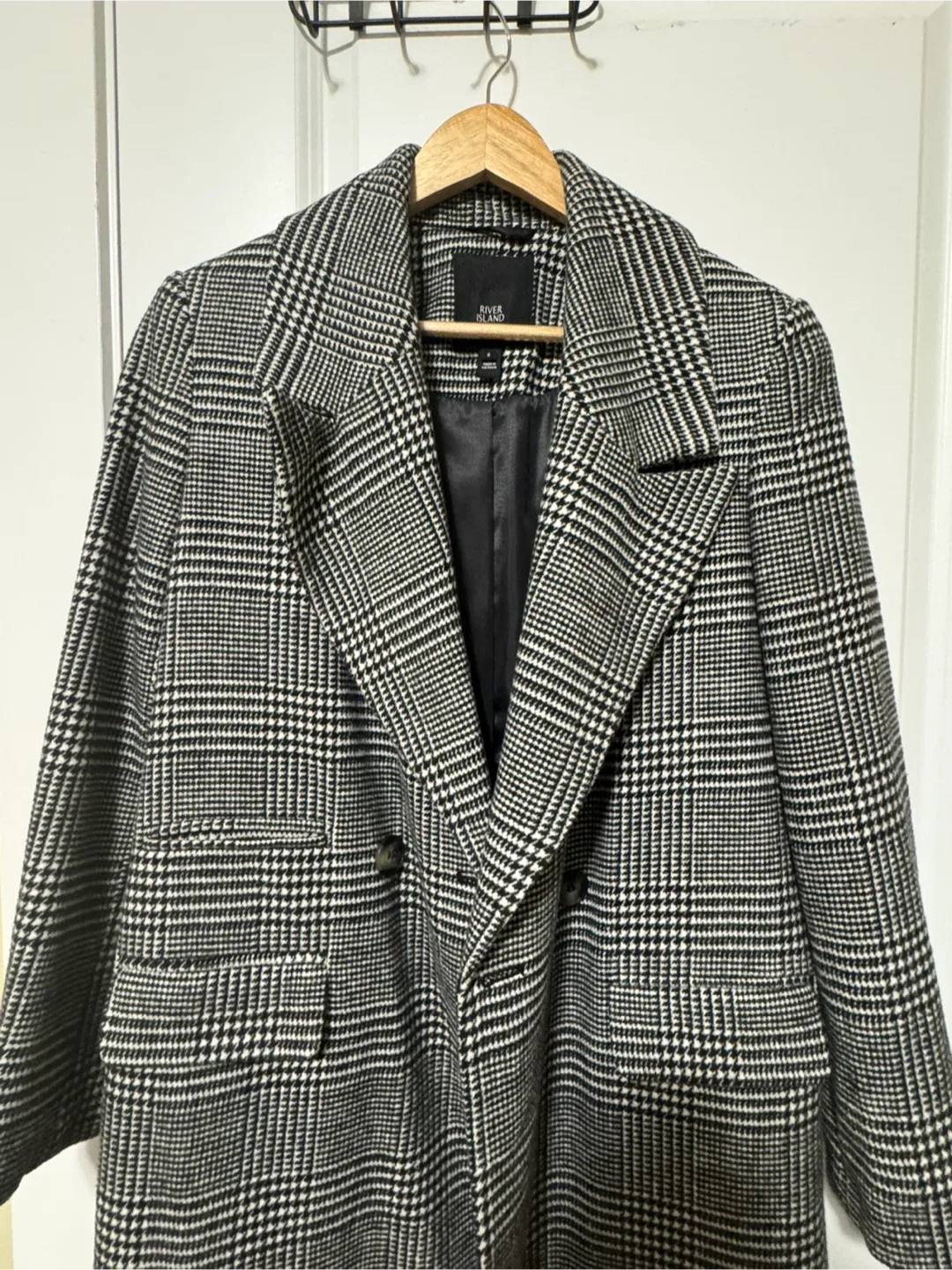 River Island Plaid Coat - Size 6 image indicator(2)