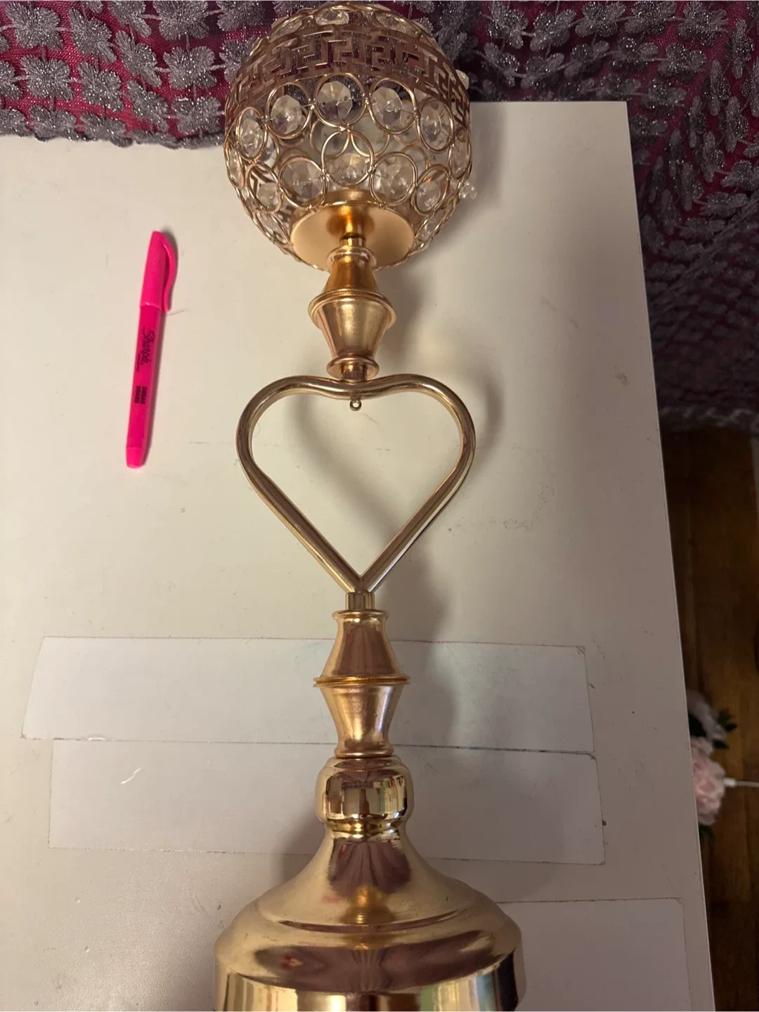 Gold Crystal Candle Holder image indicator(2)