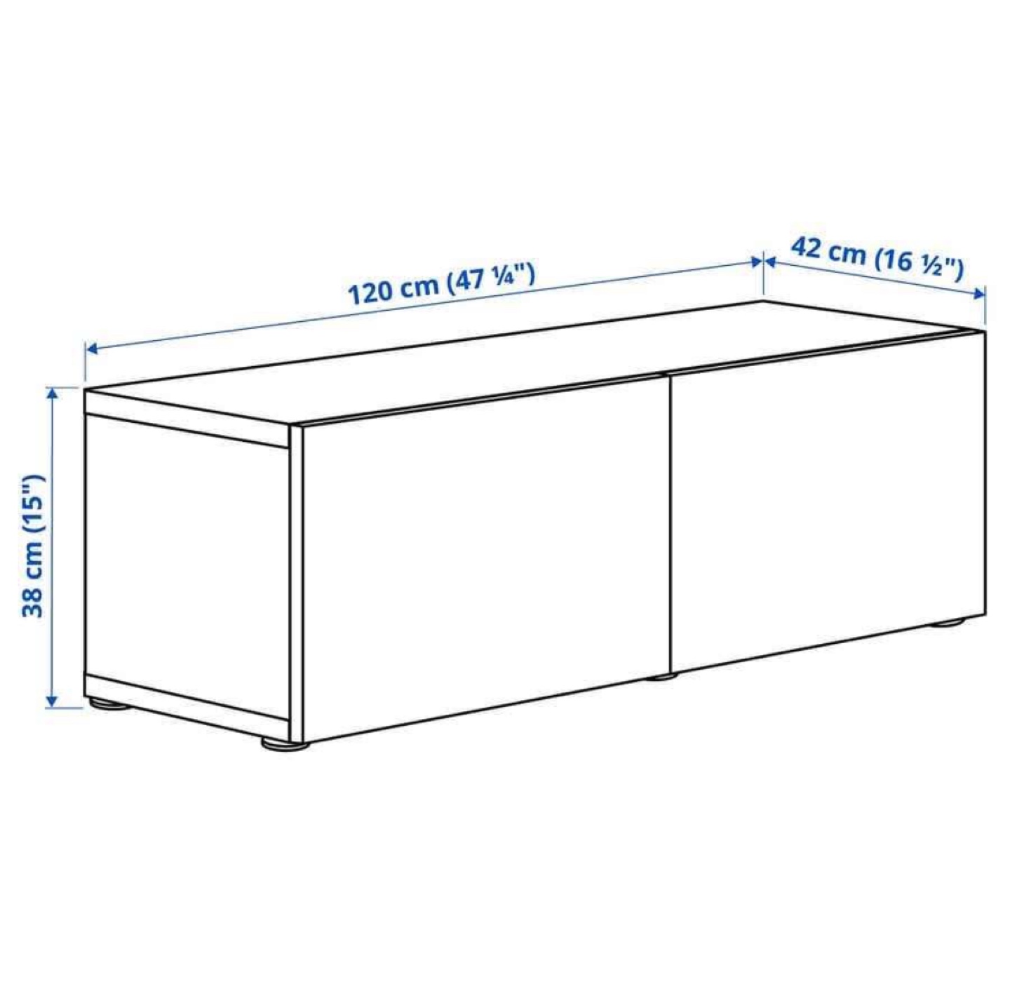 IKEA BESTA TV Unit - White, 47 1/4" - photo 3