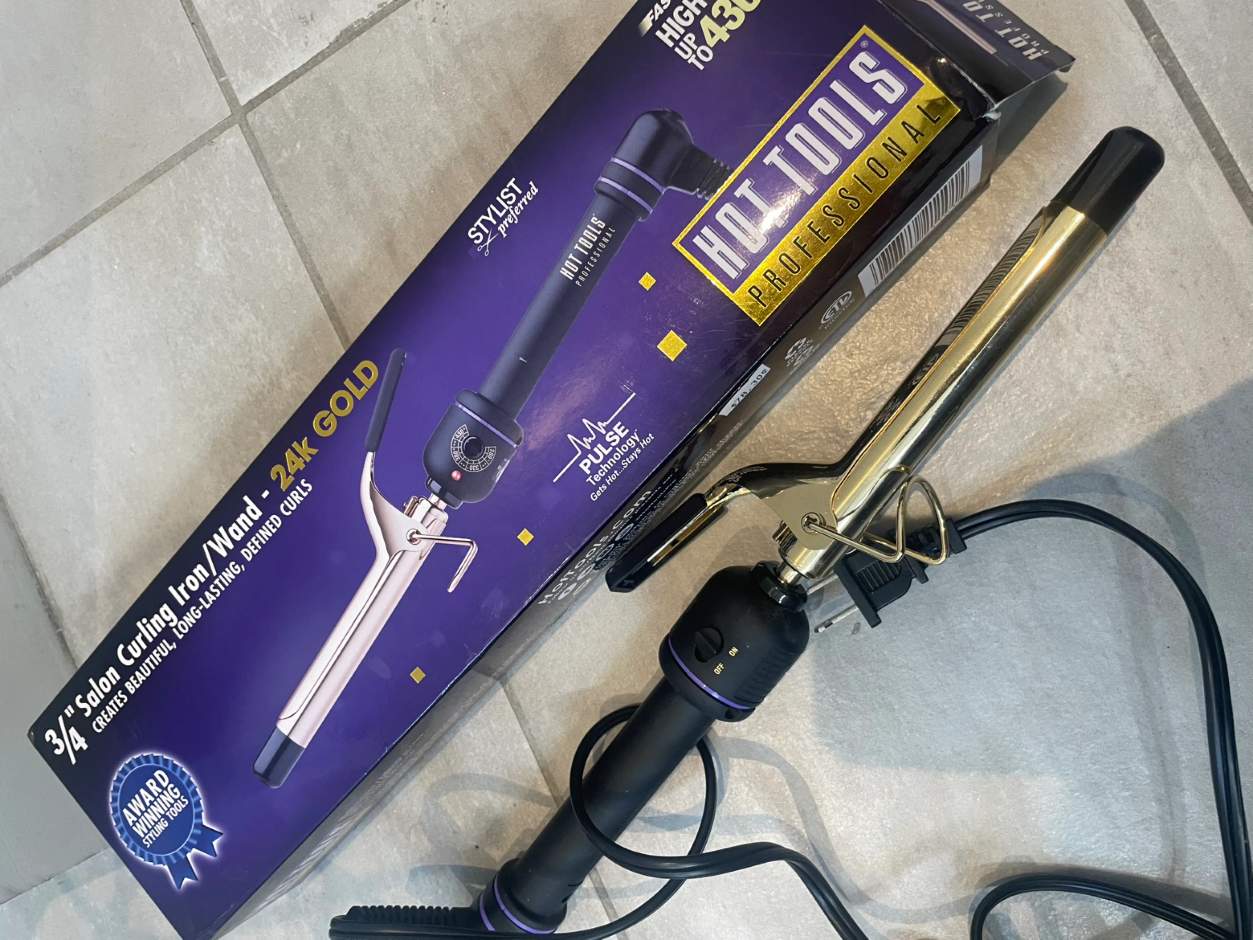 🥕Hot Tools 3/4" 24K Gold Curling Iron/Wand thumbnail