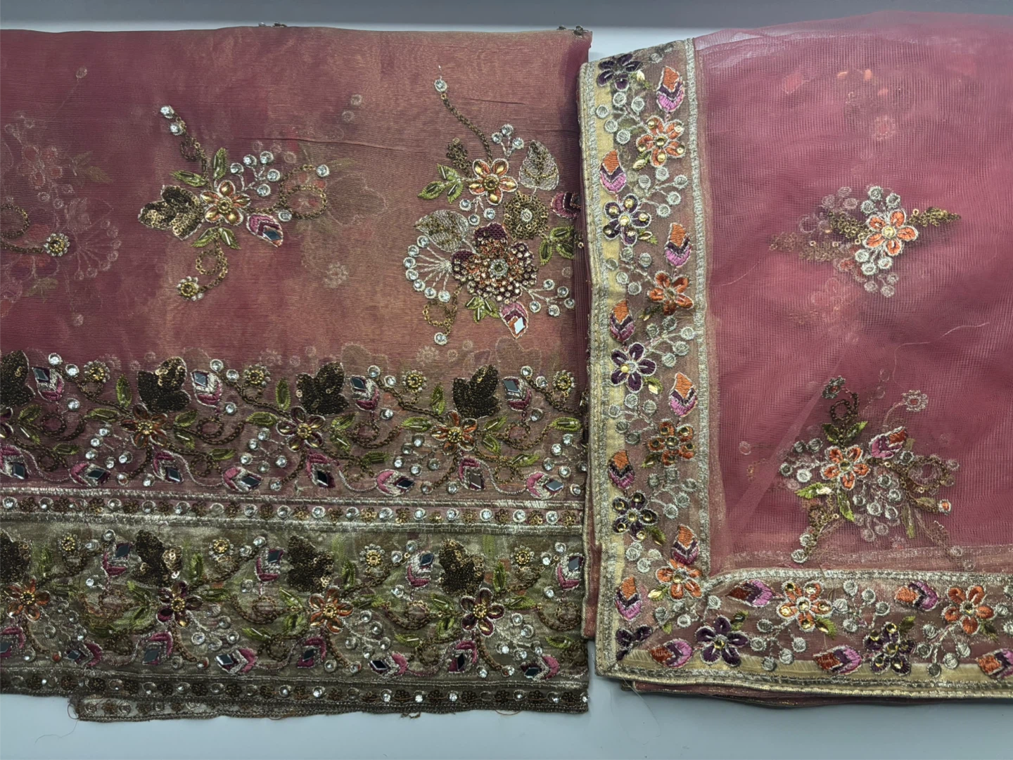 Unstitched Punjabi Suit Pink, Party Wear