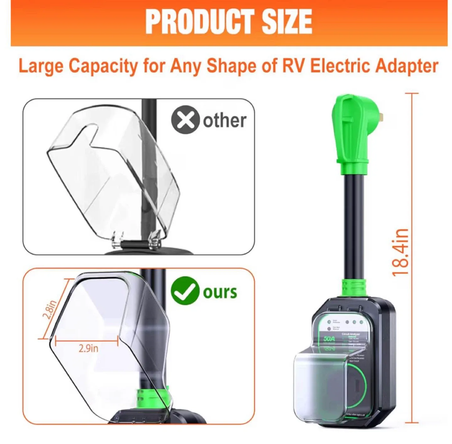 50A RV Surge Protector 9500 Joules image indicator(6)