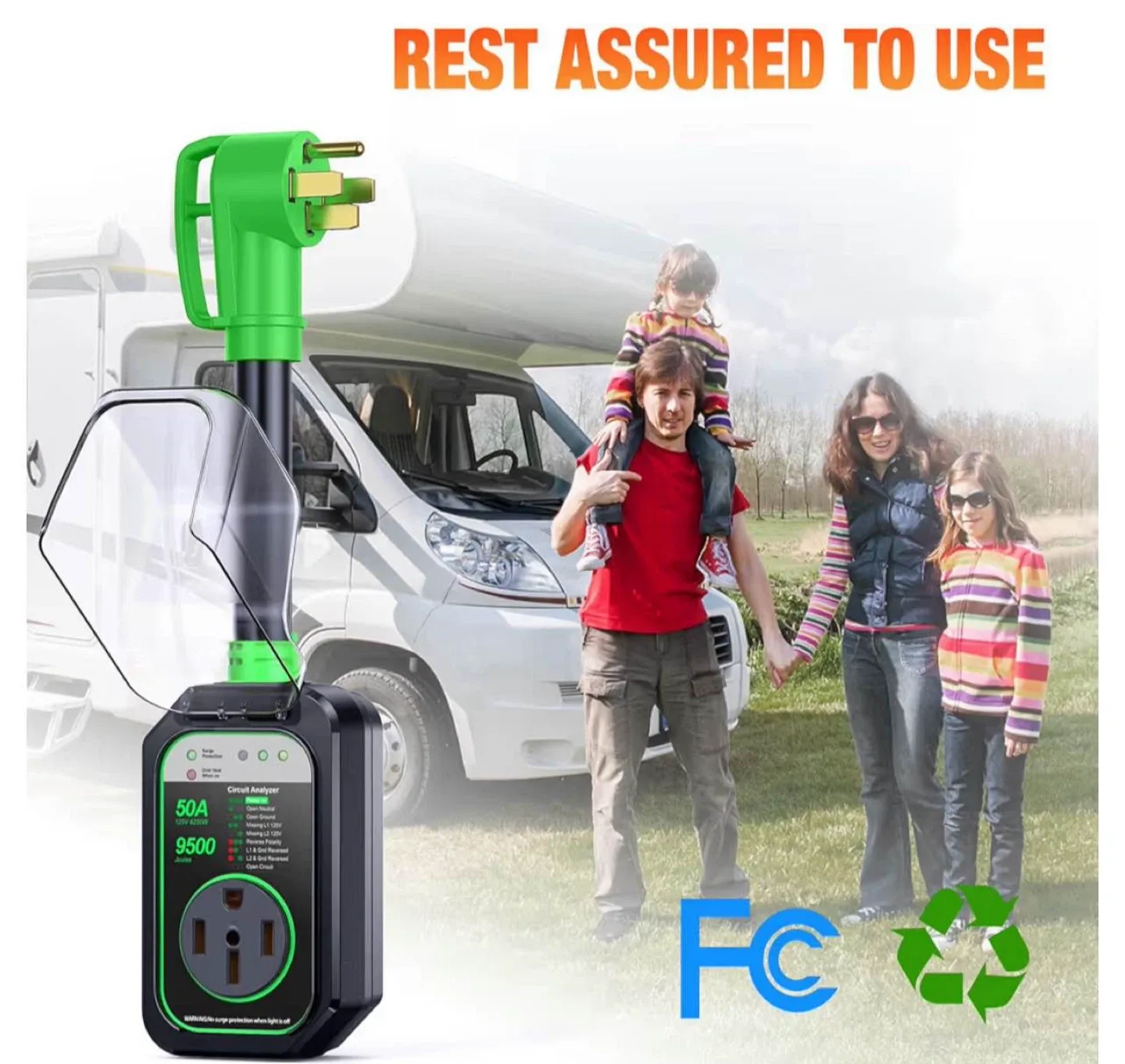 50A RV Surge Protector 9500 Joules image indicator(2)