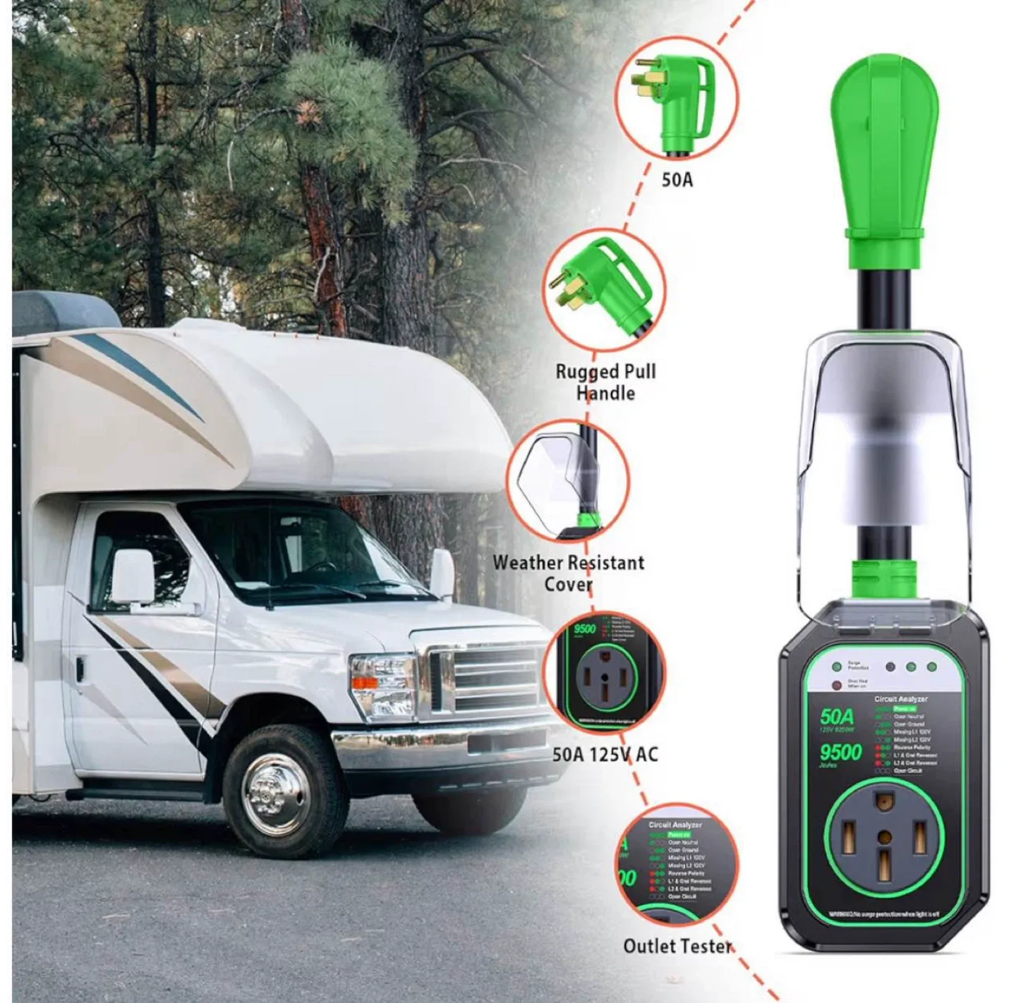 50A RV Surge Protector 9500 Joules thumbnail