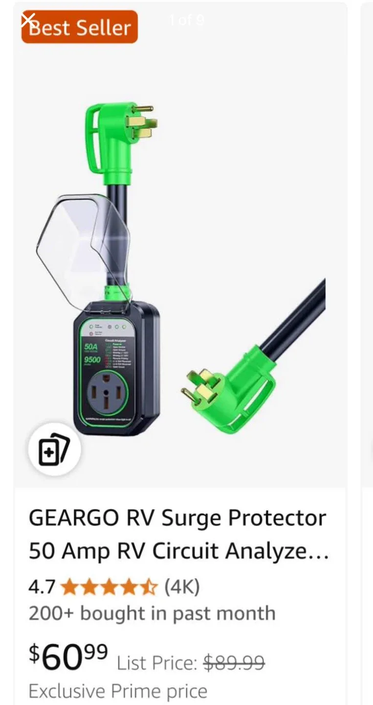 50A RV Surge Protector 9500 Joules image indicator(9)