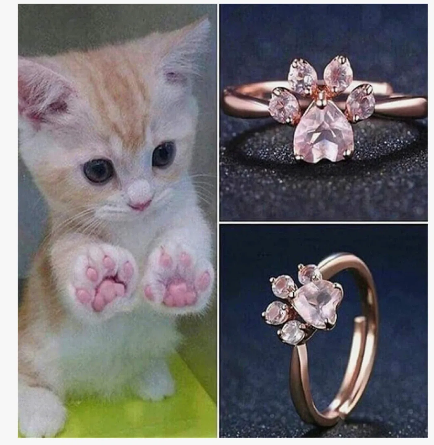 Paw  Ring Sterling Silver (S925) thumbnail