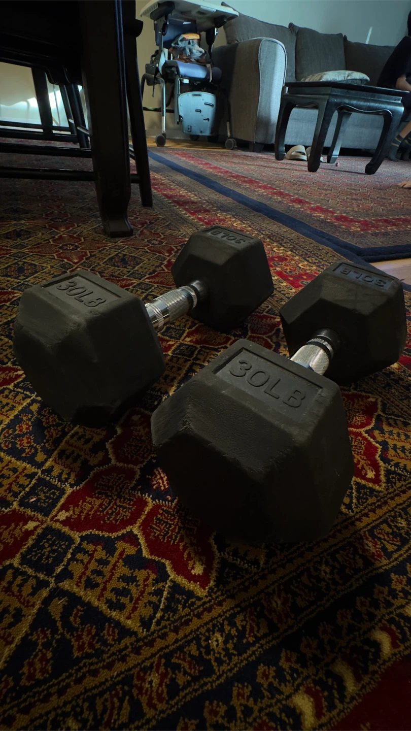 Pair of 30LB Hex Dumbbells - photo 2