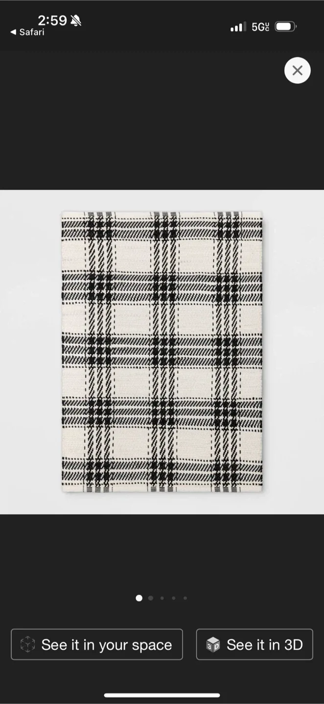 Room Essentials Plaid Chindi Woven Rug image indicator(2)