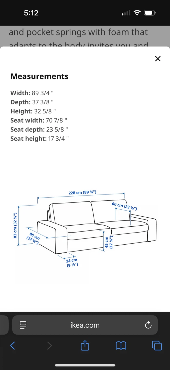 IKEA KIVIK 2-Seat Sofa - Blue - photo 2