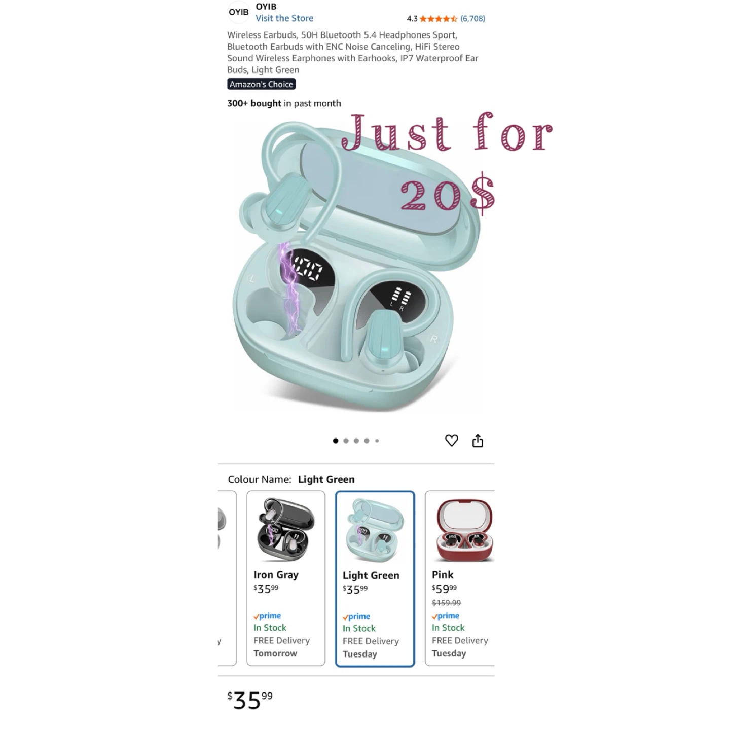 OYIB Light Green Wireless Earbuds