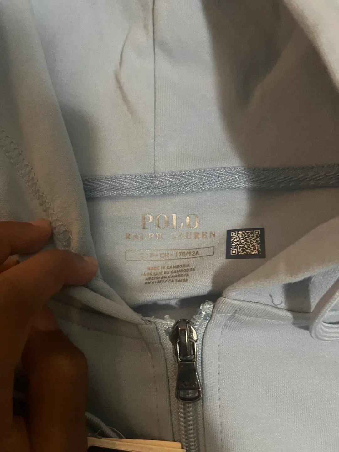 Polo Ralph Lauren Blue Zip-Up Hoodie - Size S image indicator(2)