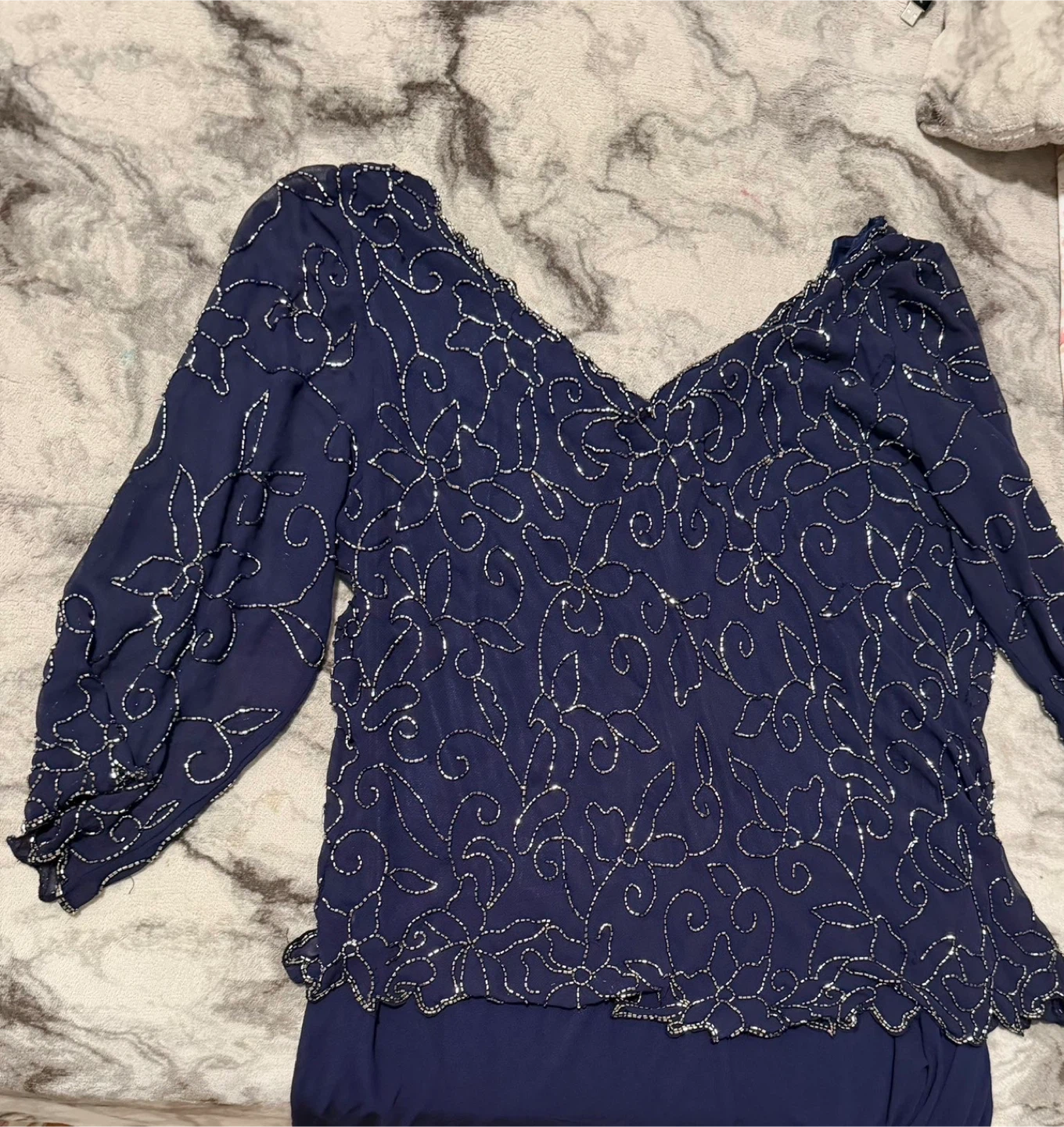 JKara Beaded Dress - Navy Blue - photo 2