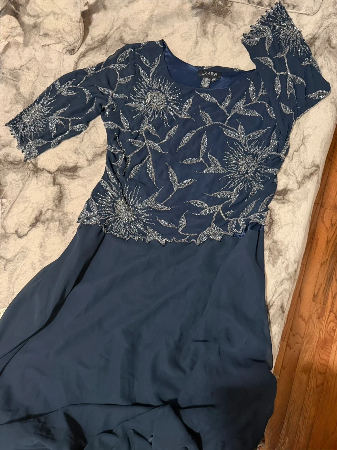 JKara Embellished Navy Dress
