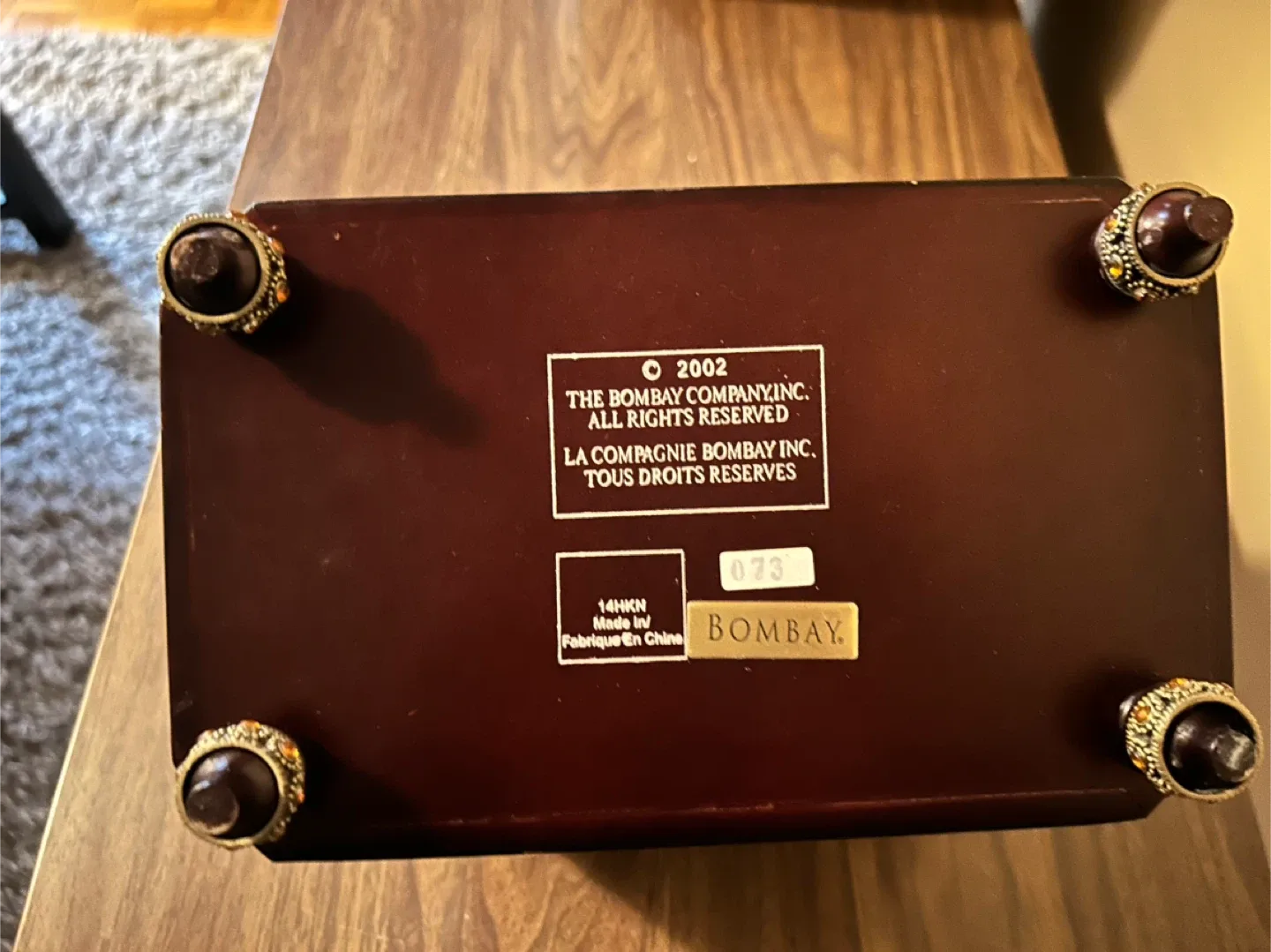 Bombay Company Wooden Jewellery Box image indicator(2)