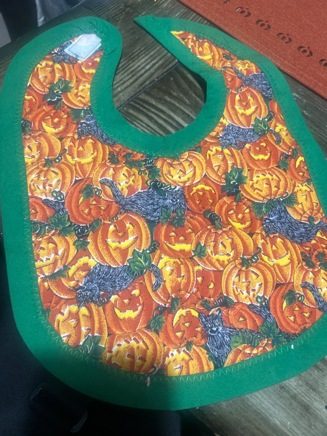 🥕Halloween Pumpkin & Cat Baby Bib