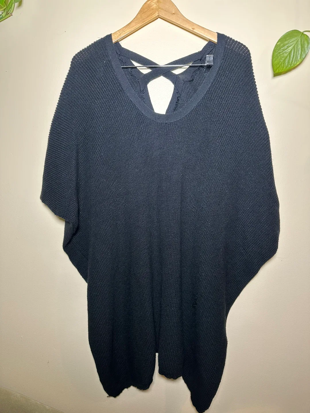 Black Knit Poncho thumbnail