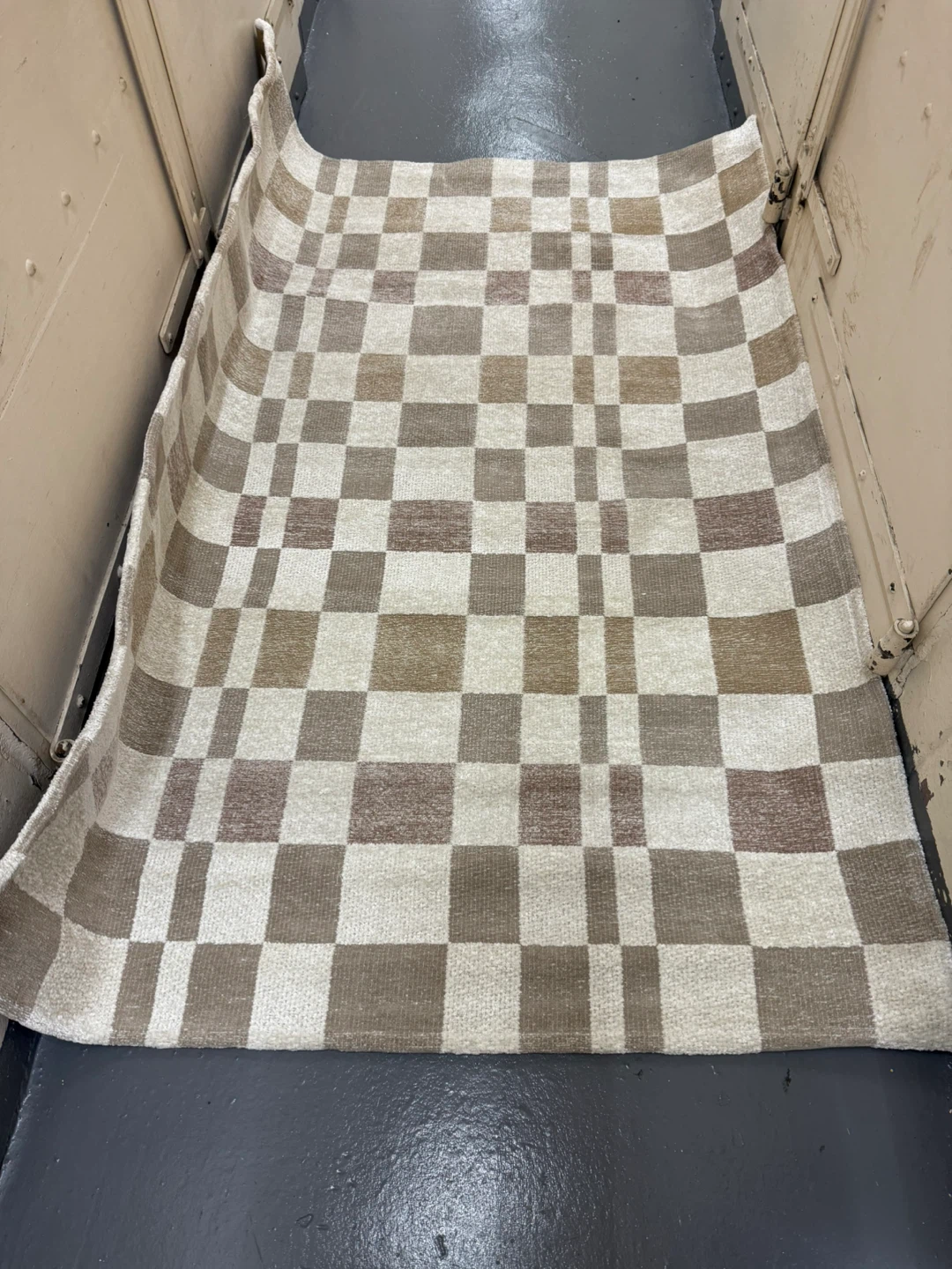 Checkered Woven Flatweave Area Rug